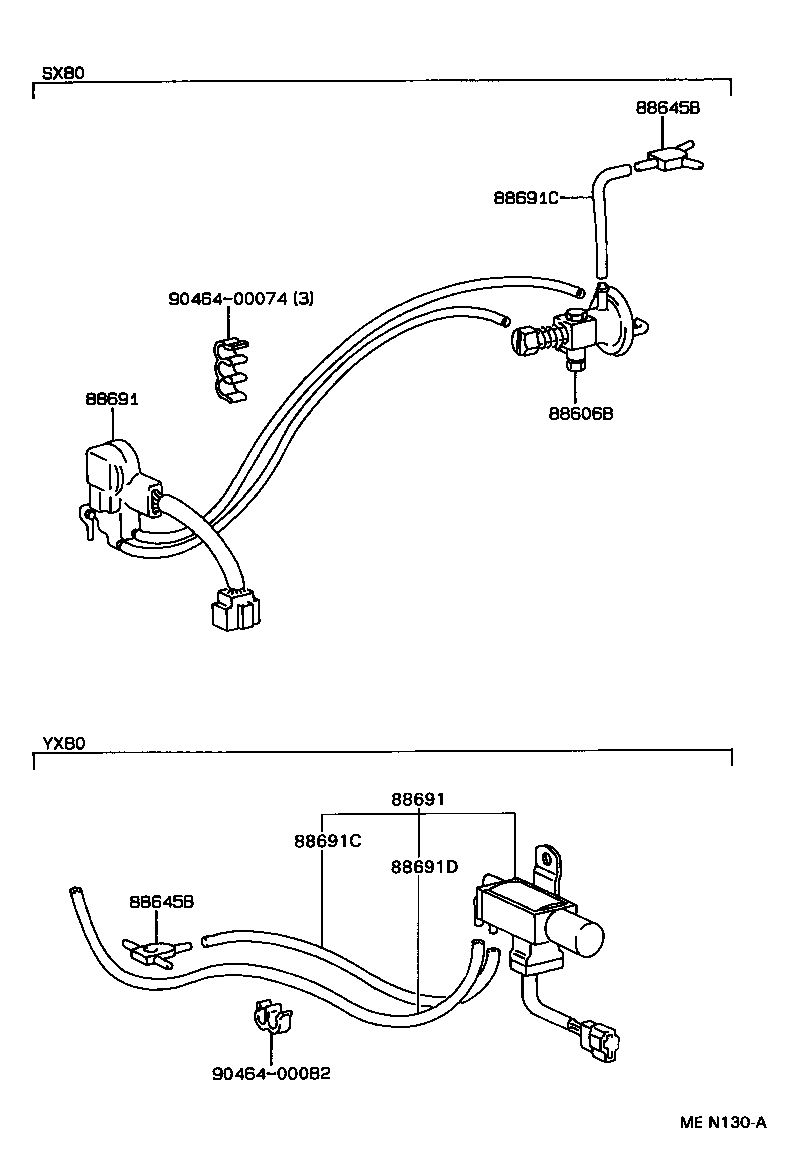 88689-22200 HOSE, VACUUM (FOR IDLE UP DEVICE), NO.1 product image