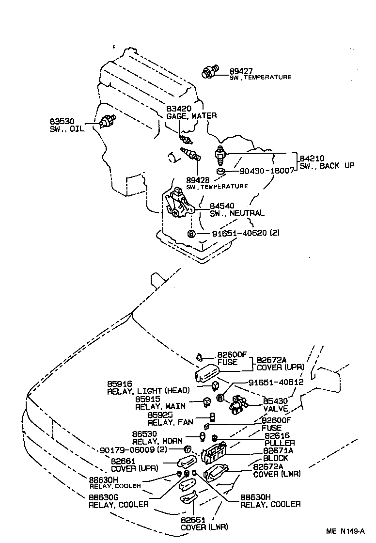 84820-12080 MASTER SWITCH ASSY, POWER WINDOW REGULATOR product image