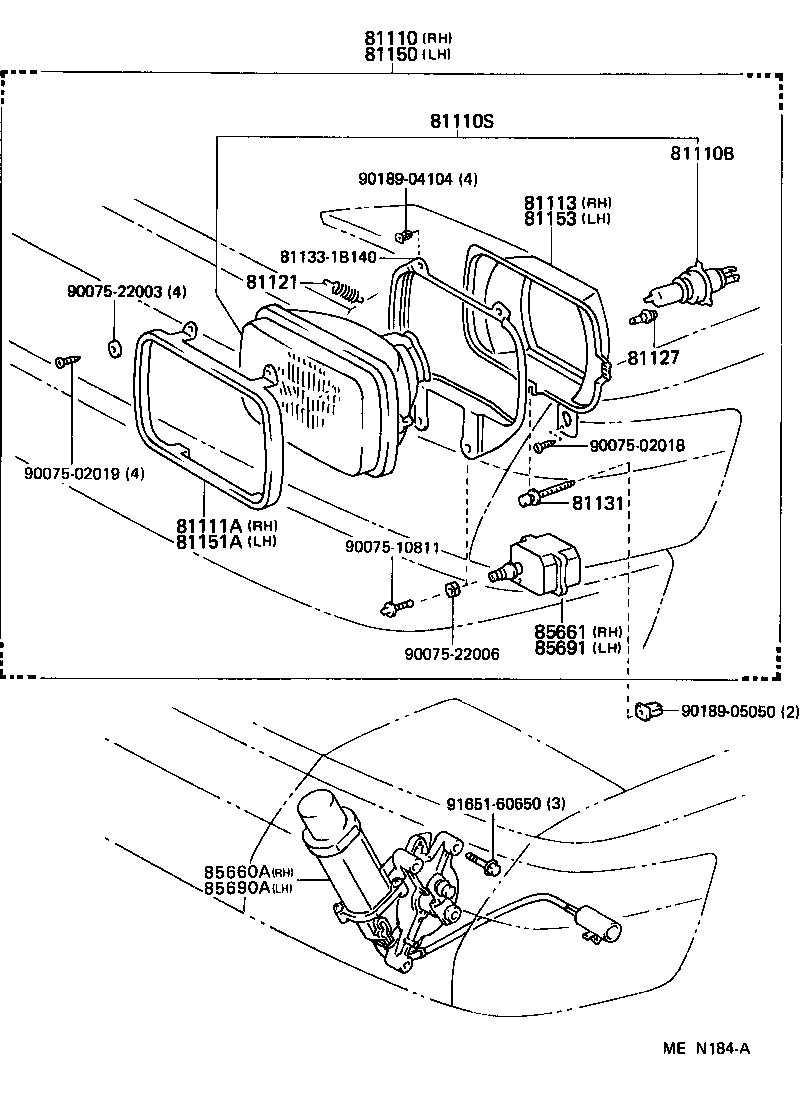 81150-14730 HEADLAMP ASSY, LH product image