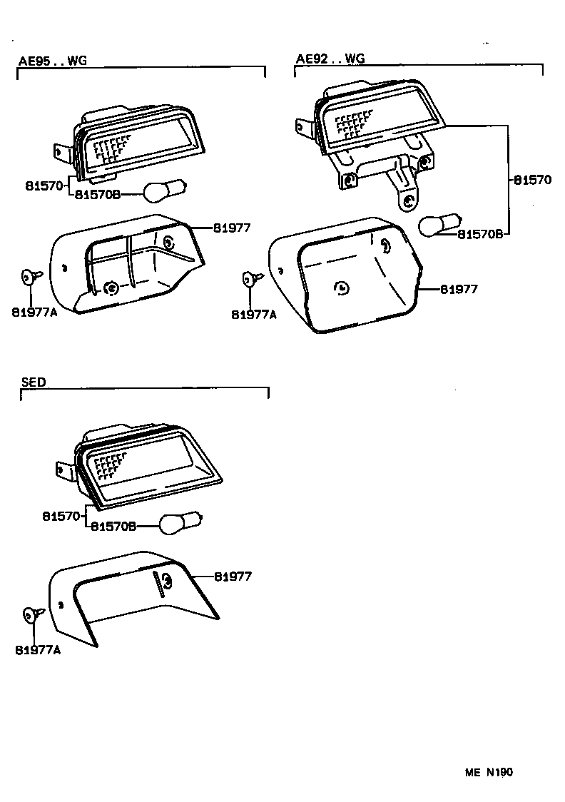 81570-13010 LAMP ASSY, CENTER STOP product image