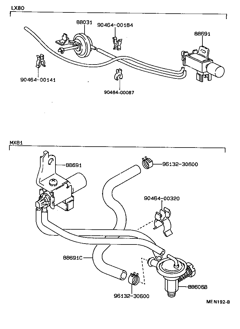 88689-22170 HOSE, VACUUM (FOR IDLE UP DEVICE), NO.1 product image