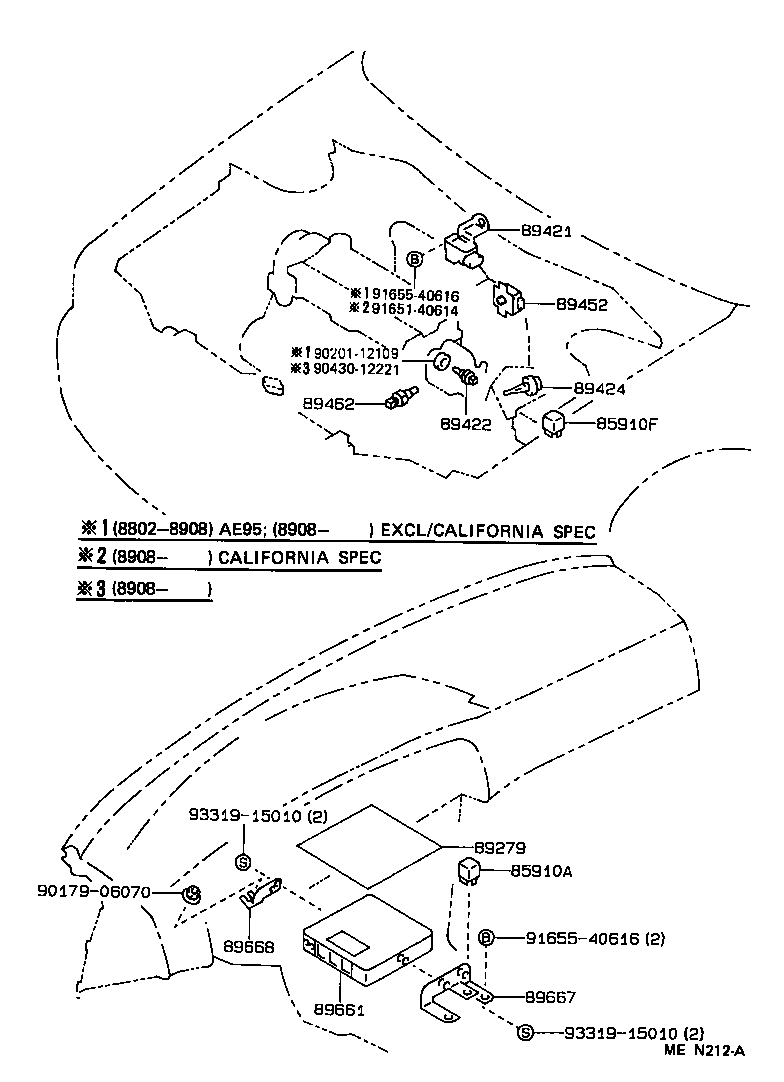 Toyota 89452-32020 SENSOR, THROTTLE POSITION (FOR E.F.I.)