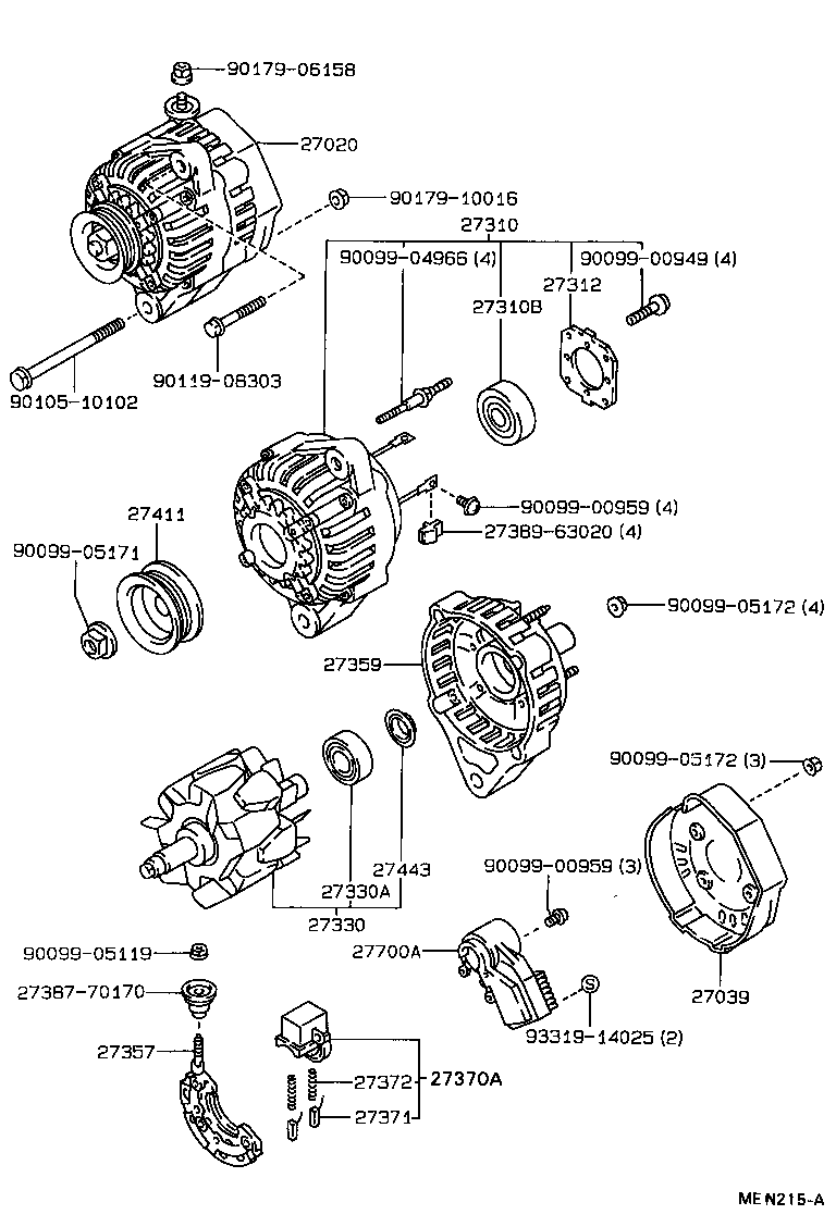 27020-64210 ALTERNATOR ASSY product image