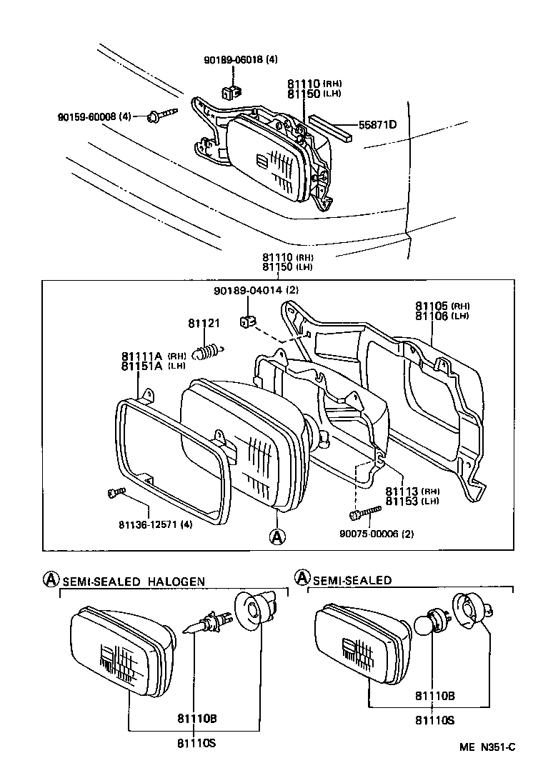 81111-95J47 RING, SEALED BEAM RETAINING, NO.1 RH product image