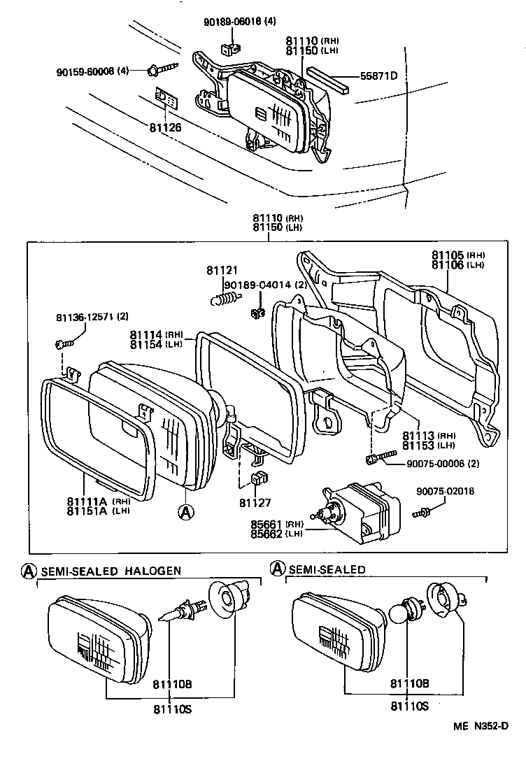 81111-95J47 RING, SEALED BEAM RETAINING, NO.1 RH product image