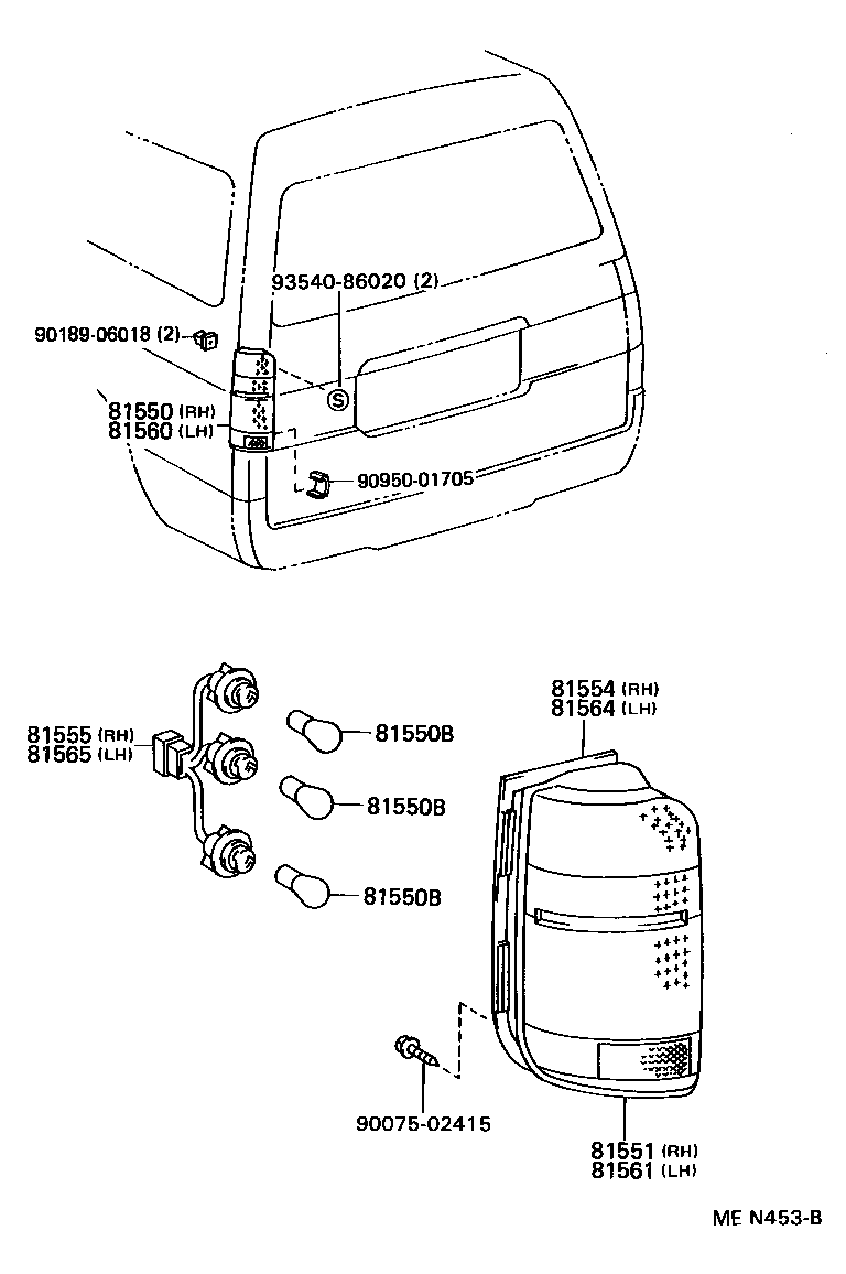 81550-26090 LAMP ASSY, REAR COMBINATION, RH product image