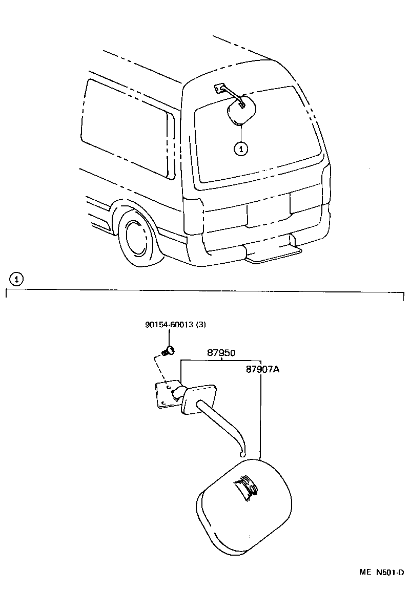 87947-26021 MIRROR, OUTER REAR VIEW, LH product image