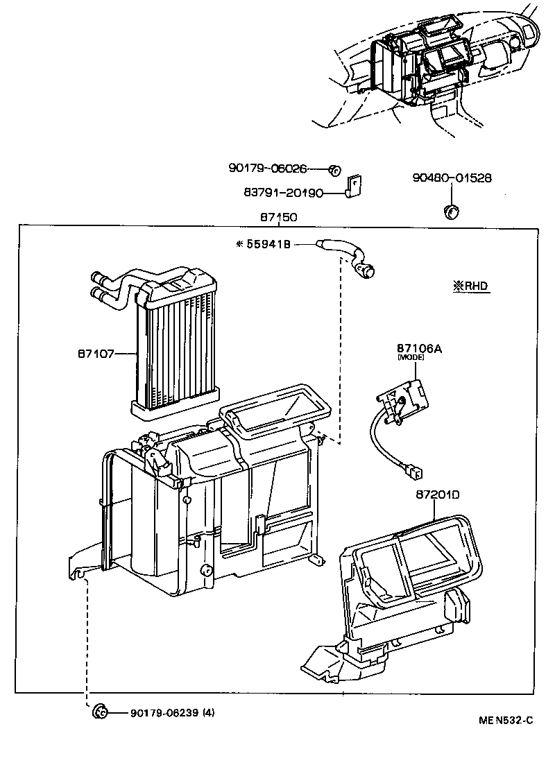 87103-20050 MOTOR SUB-ASSY, HEATER BLOWER, W/FAN product image