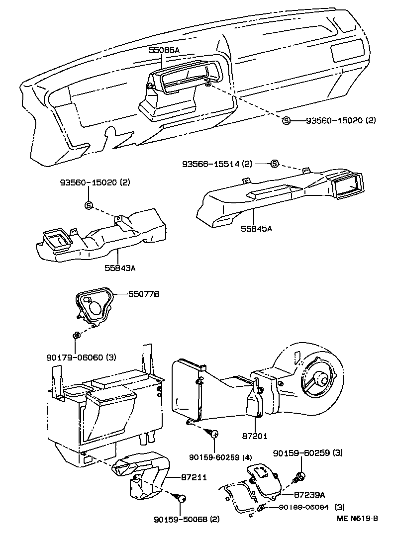 55077-95J00 COVER SUB-ASSY, HEATER AIR DUCT HOLE product image