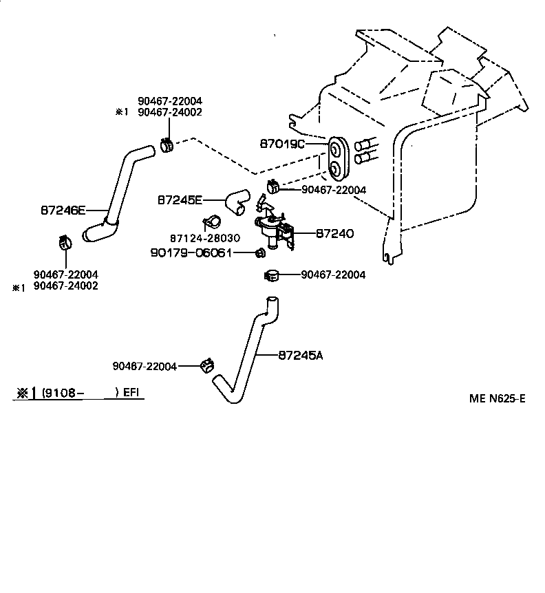 87245-2B580 HOSE, HEATER WATER, INLET A product image