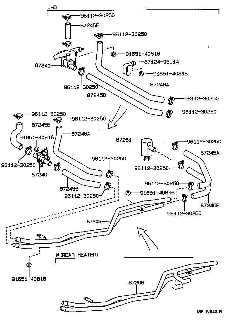 87208-26080 PIPE, HEATER WATER OUTLET, A product image