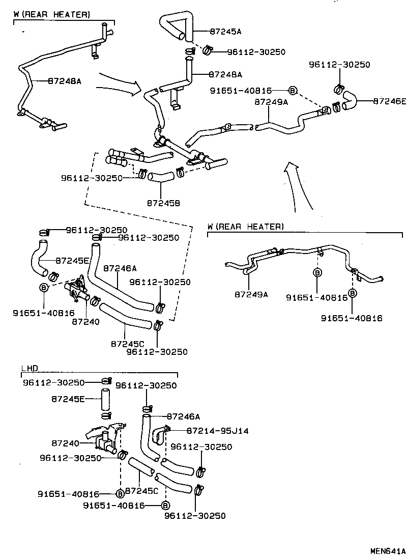 87208-26080 PIPE, HEATER WATER OUTLET, A product image