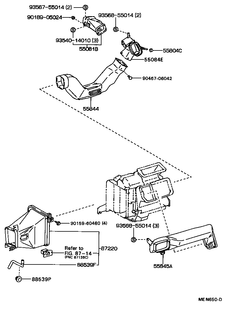 55844-20180 DUCT, HEATER TO REGISTER, NO.2 product image