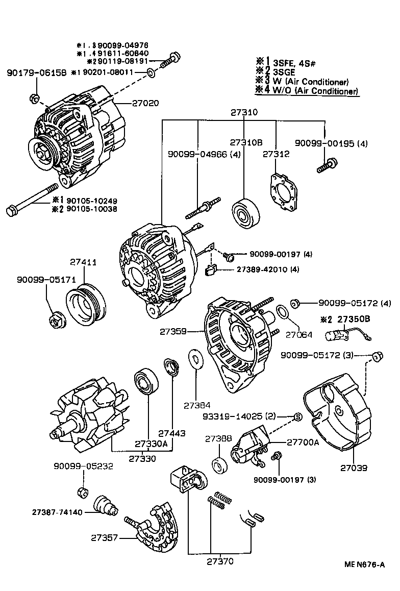 27037-74270 WIRE SUB-ASSY, ALTERNATOR LEAD product image