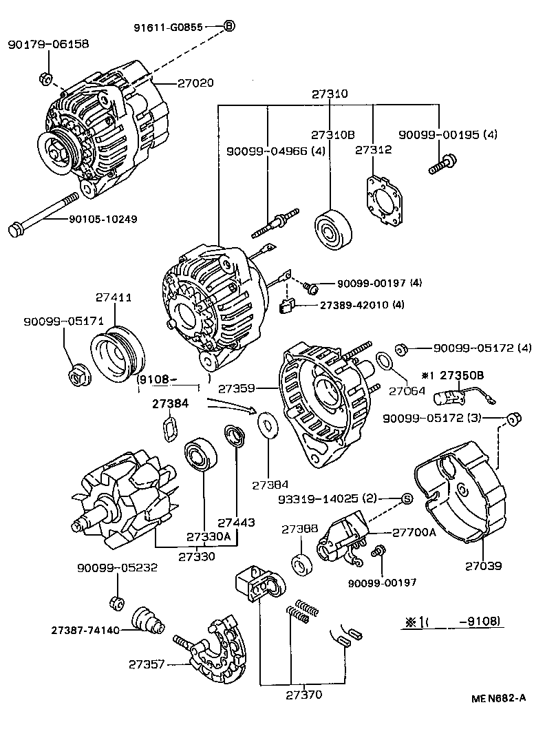 27060-74120 ALTERNATOR ASSY product image