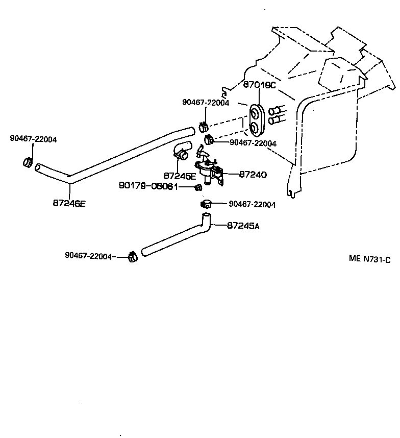 87245-2B520 HOSE, HEATER WATER, INLET A product image