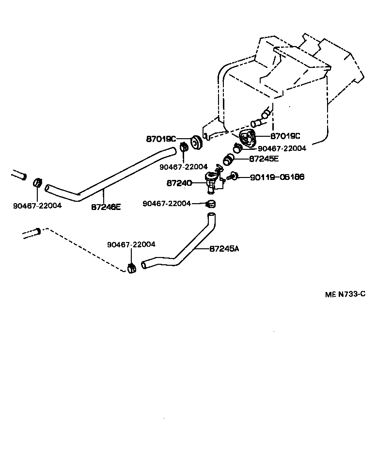 Toyota 99556-30100 HOSE, HEATER WATER, INLET E