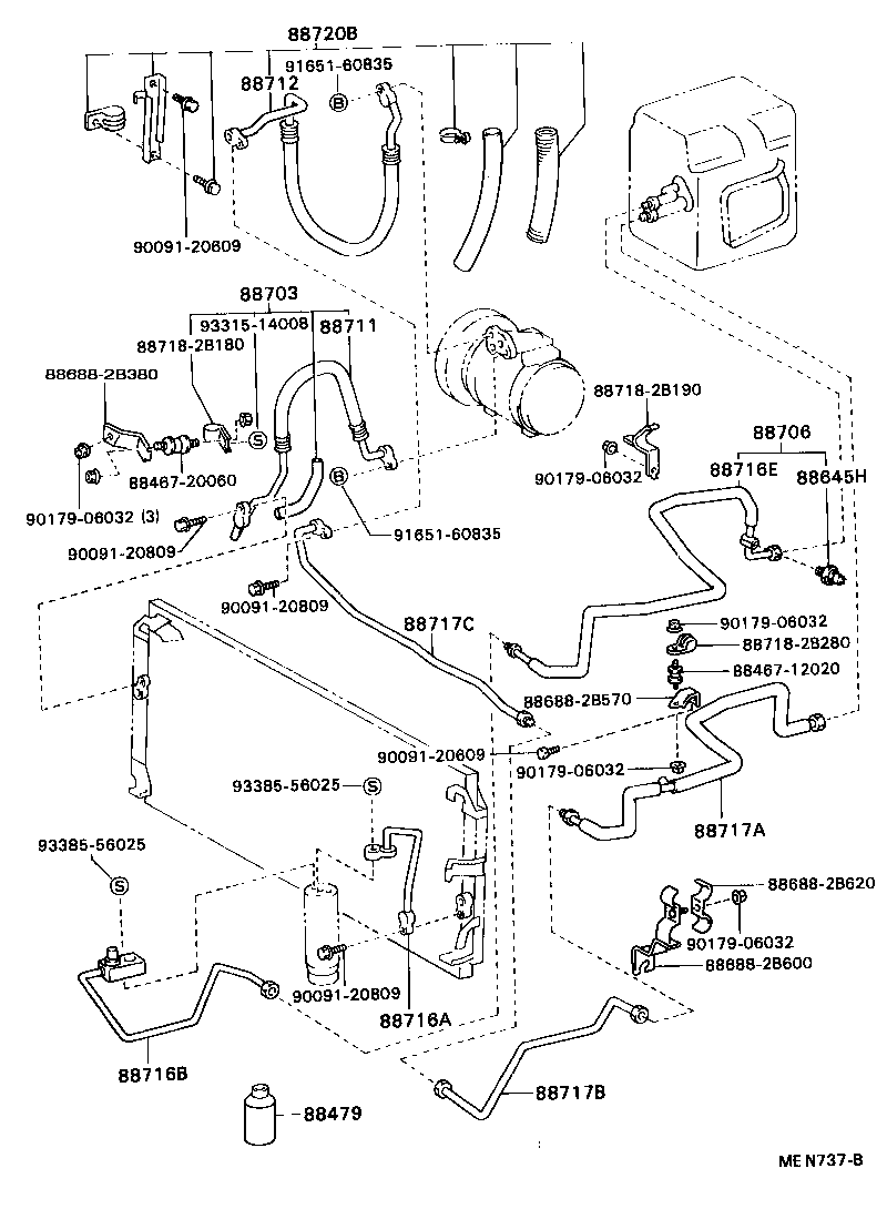 88712-2B080 HOSE, COOLER REFRIGERANT SUCTION, NO.1 product image
