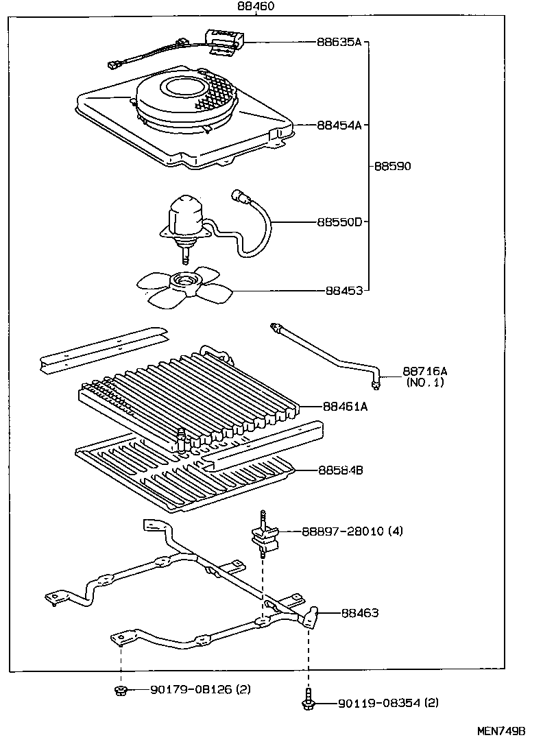 88453-95J00 FAN, COOLING (FOR CONDENSER) product image