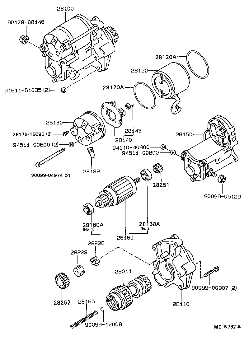 Toyota 28100-62011 STARTER ASSY