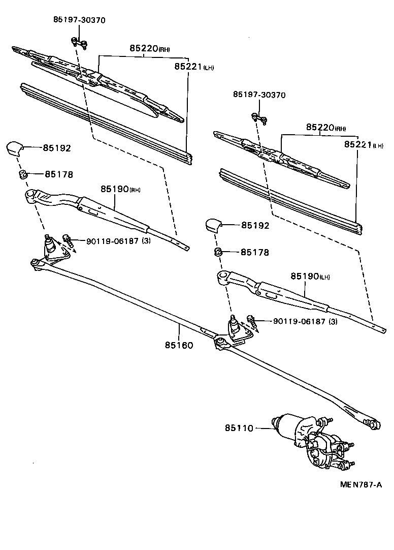 85222-20360 BLADE ASSY, WINDSHIELD WIPER product image