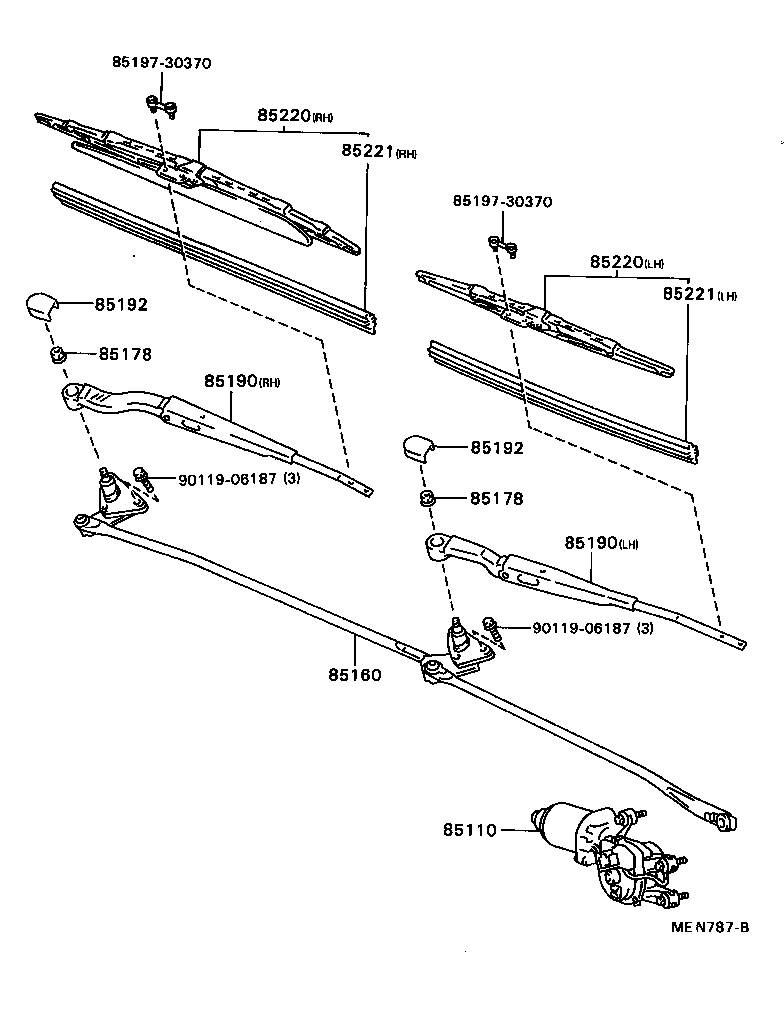 85220-3A240 BLADE ASSY, WINDSHIELD WIPER product image