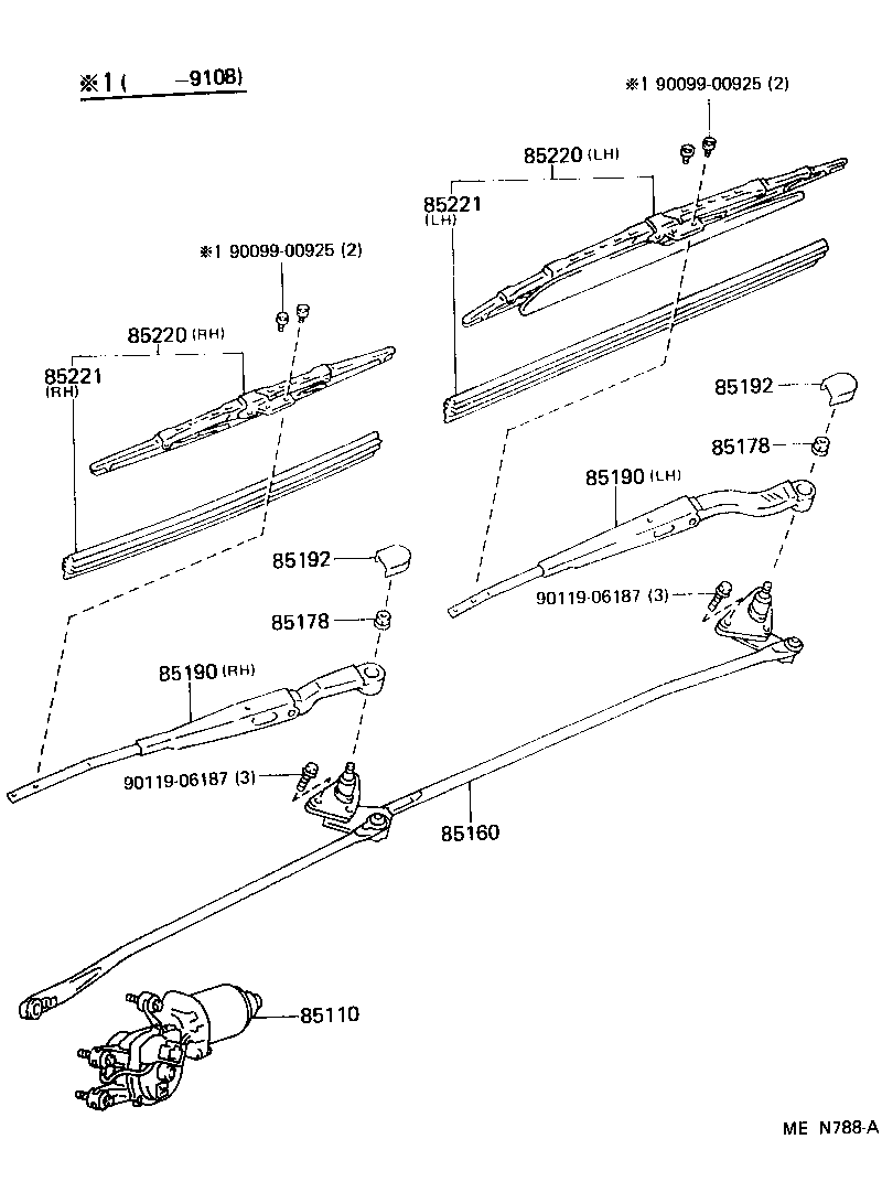 Toyota 85110-20610 MOTOR ASSY, WINDSHIELD WIPER