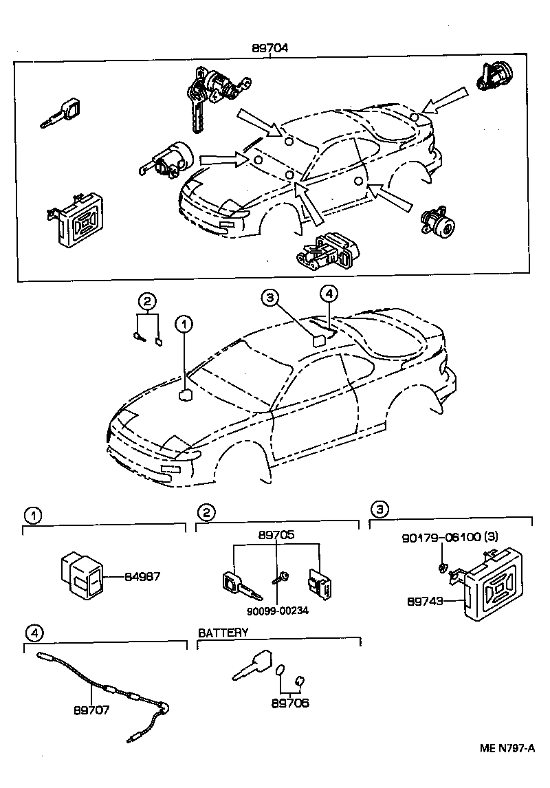 89705-20030 TRANSMITTER, DOOR CONTROL product image