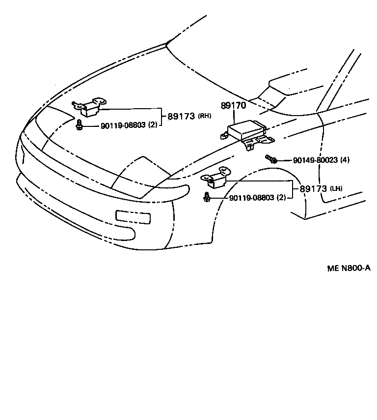 89170-20011 SENSOR ASSY, AIR BAG product image