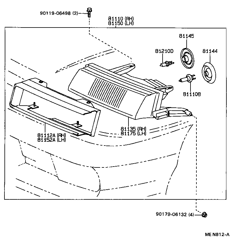81105-2B460 UNIT ASSY, HEADLAMP, RH product image
