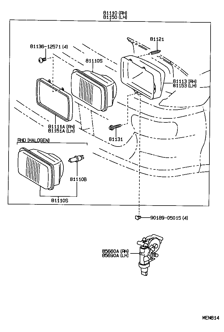 81150-2B360 HEADLAMP ASSY, LH product image