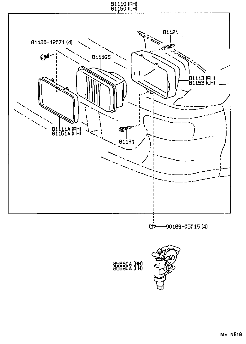 85660-20031 MOTOR ASSY, LIGHT RETRACTOR, RH product image