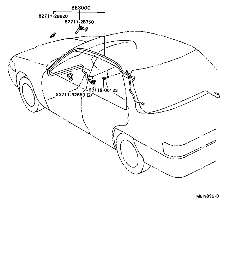 86300-20760 ANTENNA ASSY, AMPLIFIER, NO.2 product image