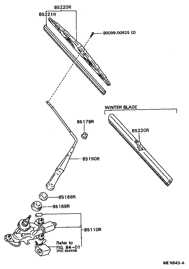 85291-20010 BLADE ASSY, REAR WIPER product image