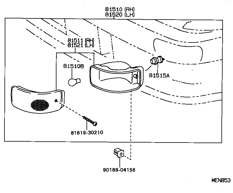 81510-20561 LAMP ASSY, FRONT TURN SIGNAL, RH product image