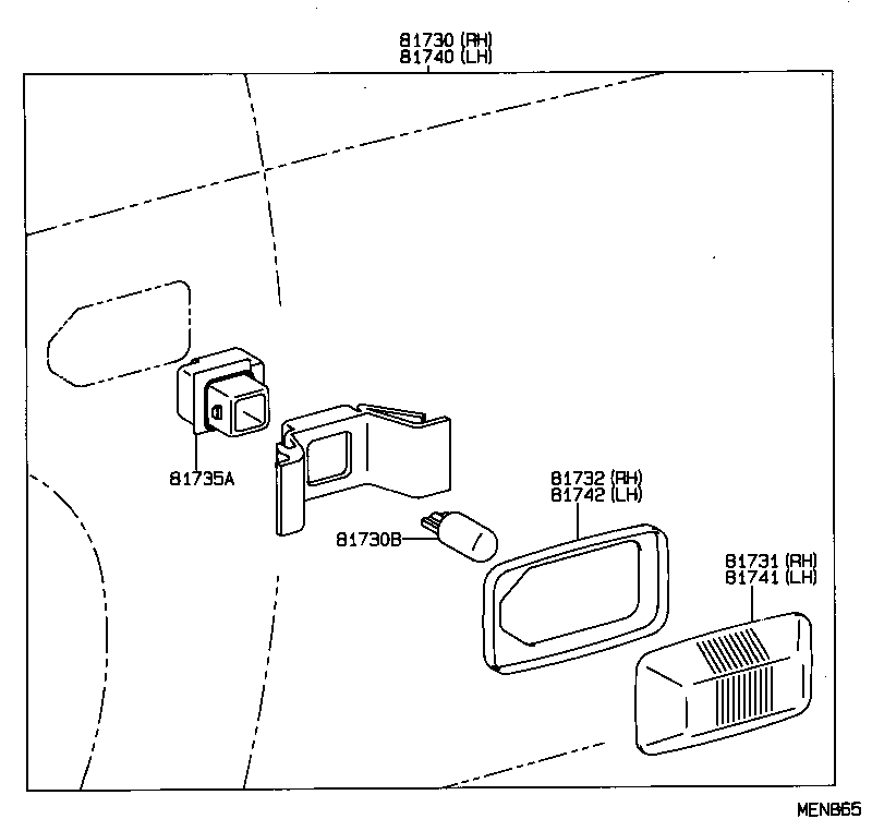 81730-20191 LAMP ASSY, SIDE TURN SIGNAL, RH product image
