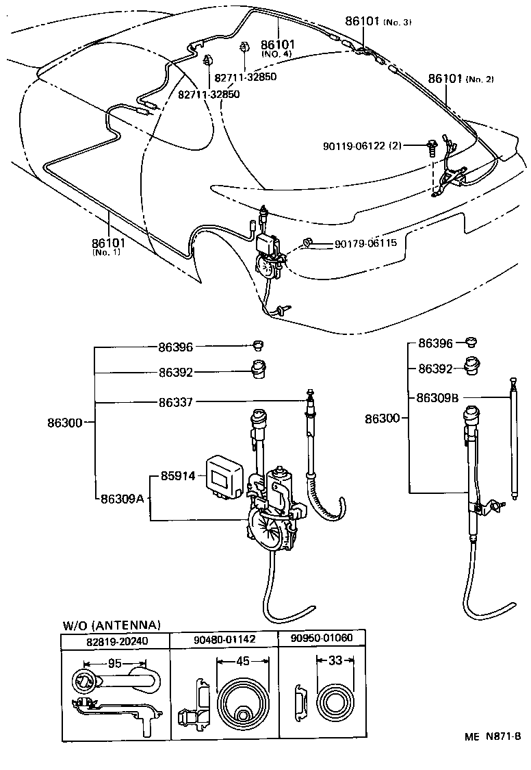 Toyota 86300-20680 ANTENNA ASSY, W/HOLDER