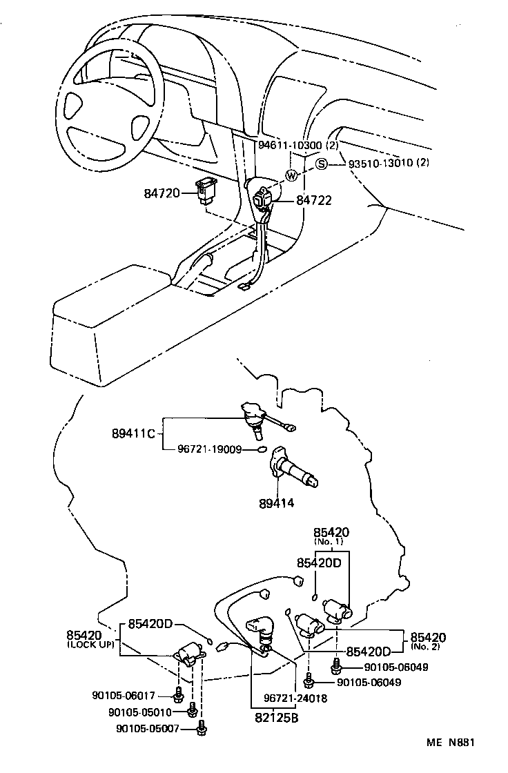 84722-20100 SWITCH, TRANSMISSION CONTROL product image