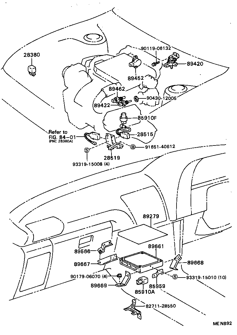 89667-20190 BRACKET, ENGINE CONTROL COMPUTER product image