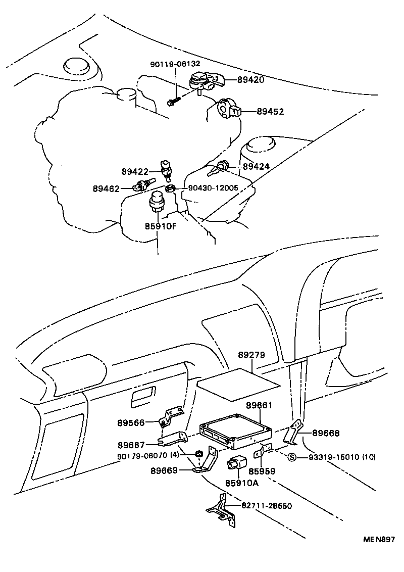 89667-20190 BRACKET, ENGINE CONTROL COMPUTER product image