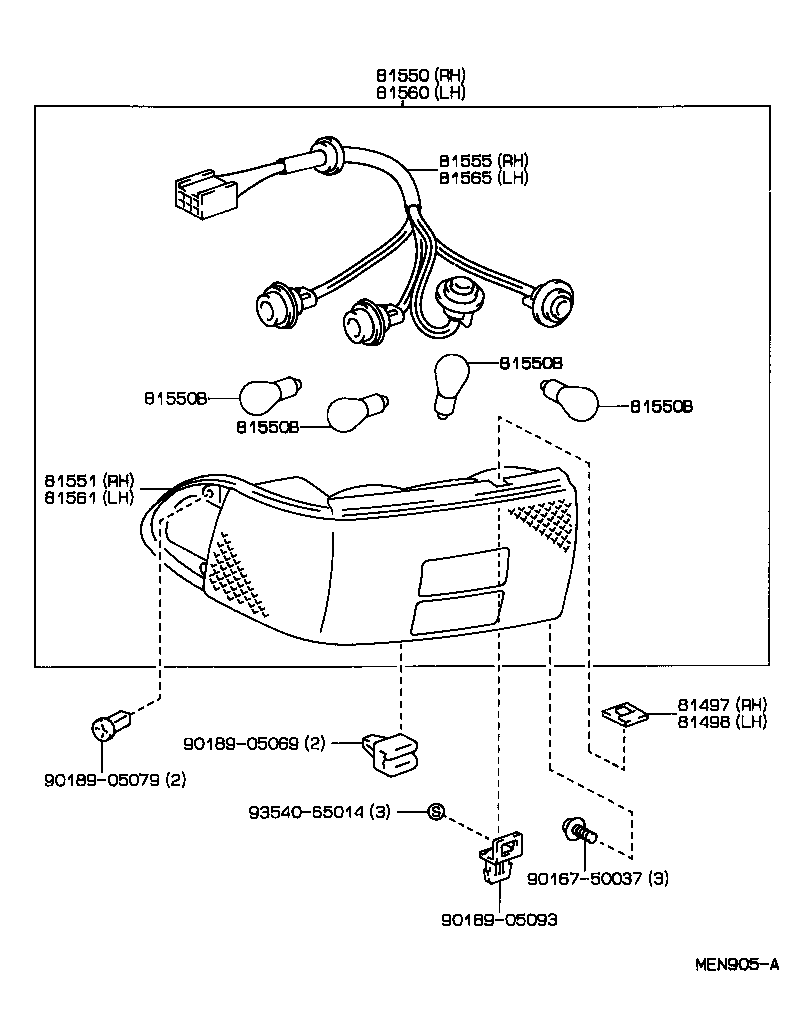 81551-2B080 LENS, REAR COMBINATION LAMP, RH product image