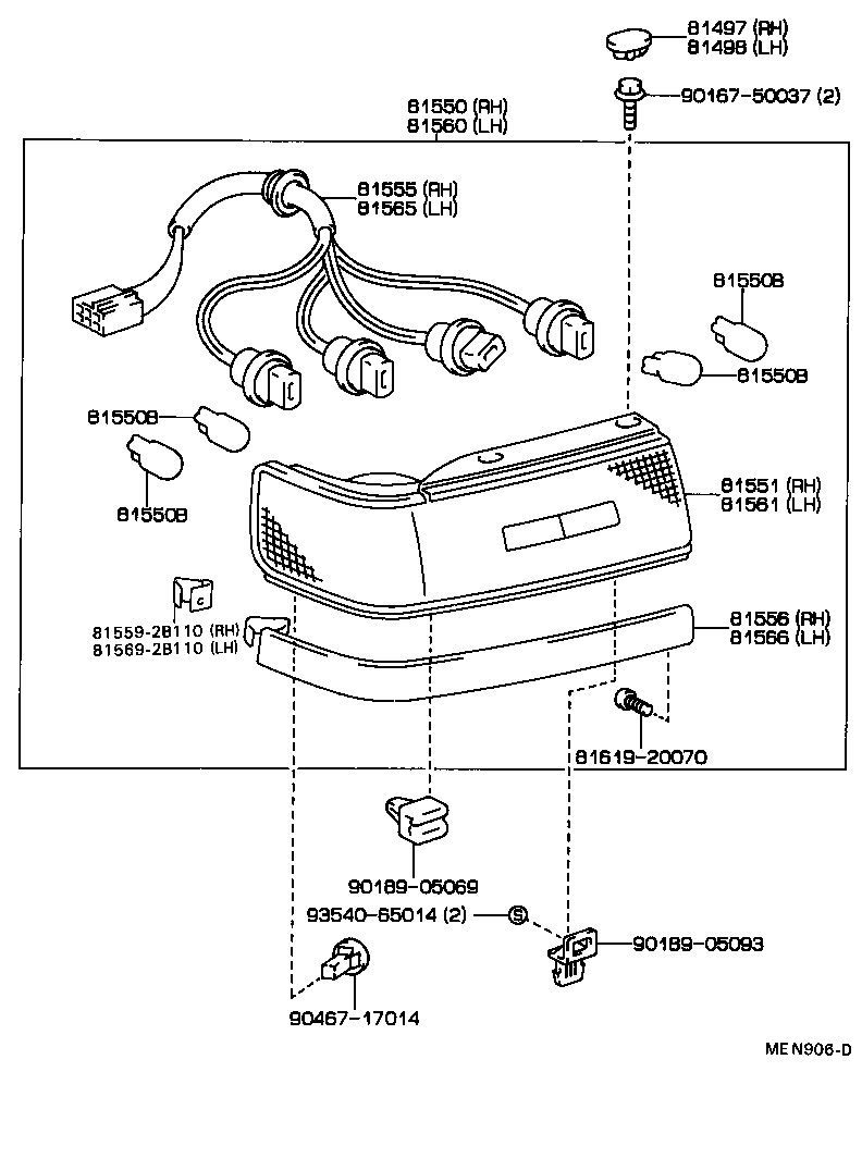 81497-20040 COVER, REAR COMBINATION LAMP, RH product image