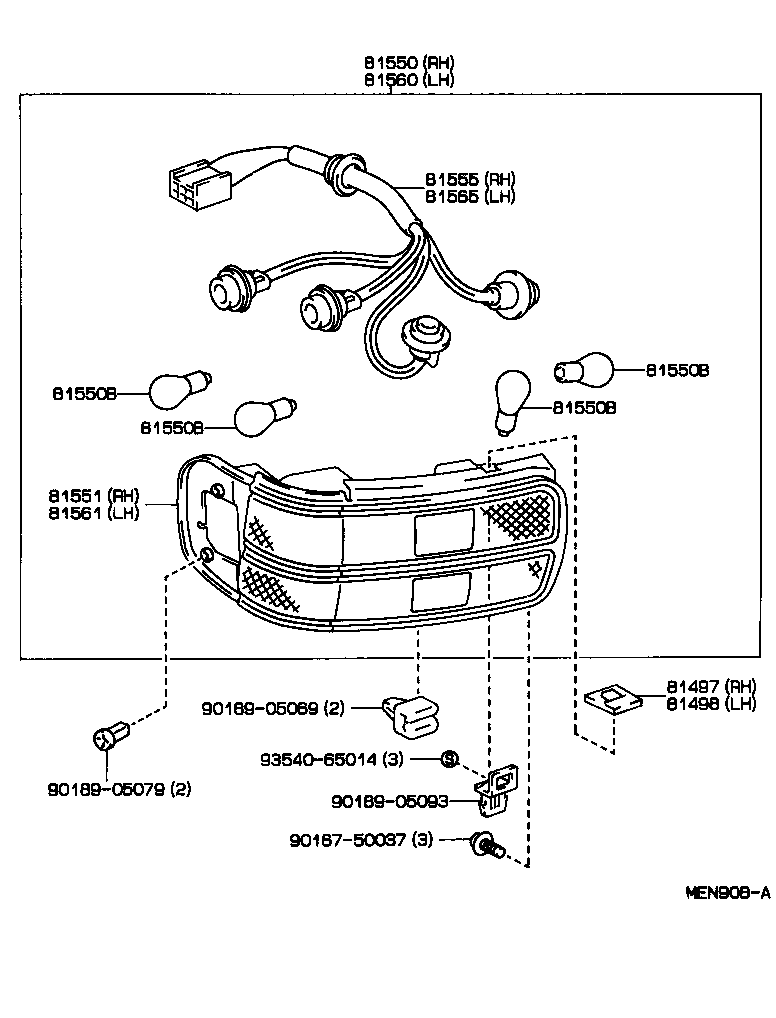 81551-2B080 LENS, REAR COMBINATION LAMP, RH product image