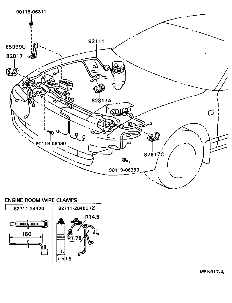82151-2B260 WIRE, FRONT DOOR, RH product image