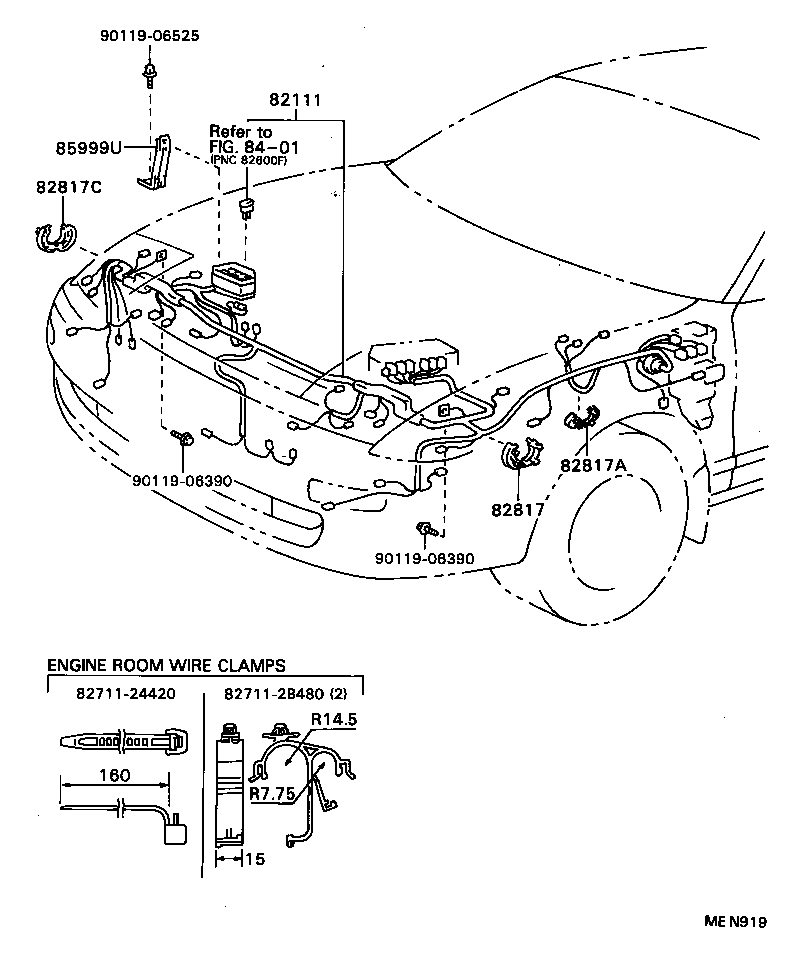 82151-2B260 WIRE, FRONT DOOR, RH product image