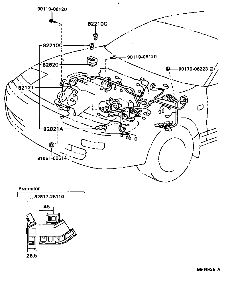82151-2B140 WIRE, FRONT DOOR, RH product image