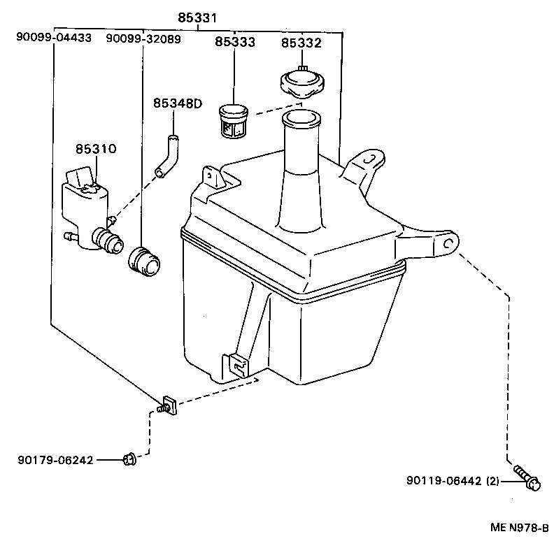 85331-20770 JAR SUB-ASSY, WINDSHIELD WASHER product image