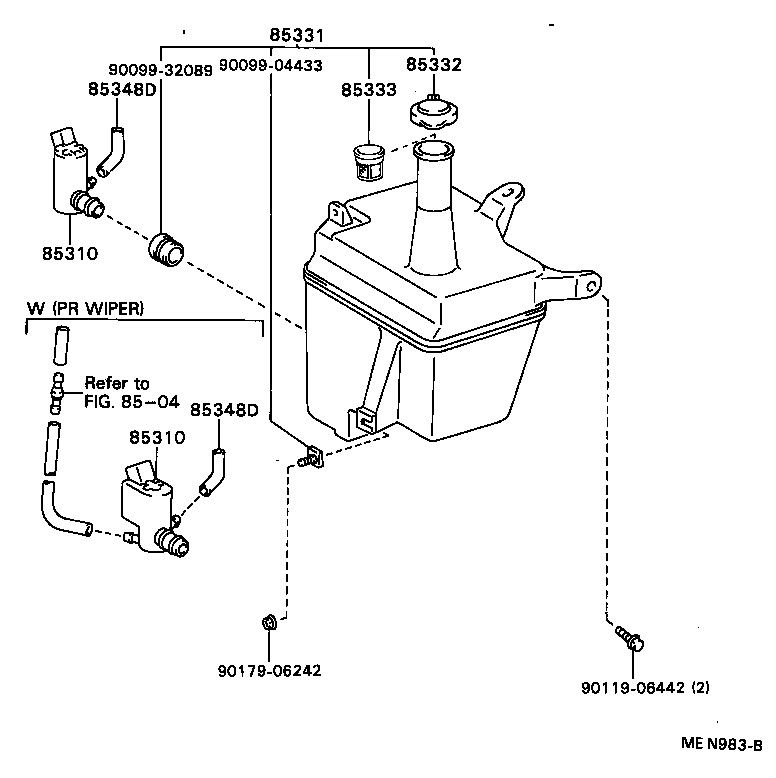 85331-20780 JAR SUB-ASSY, WINDSHIELD WASHER product image