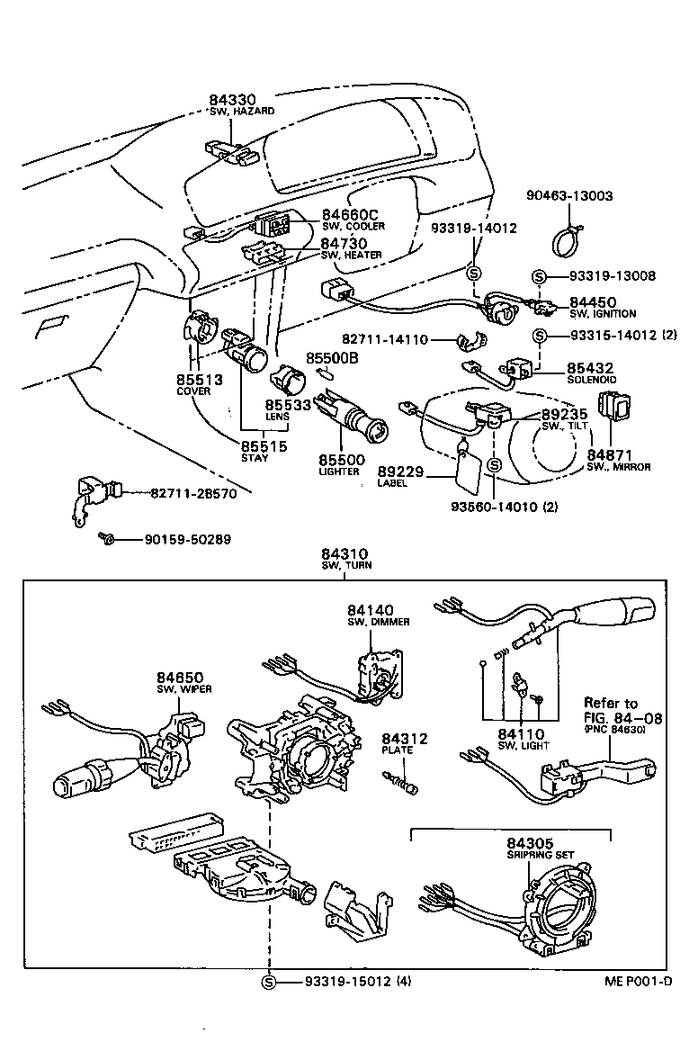 84140-20360 SWITCH ASSY, HEADLAMP DIMMER product image