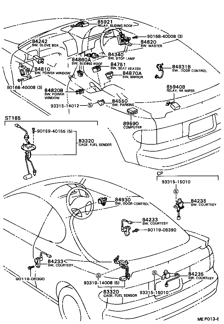 84152-20010 SWITCH, HEADLAMP LEVELING product image